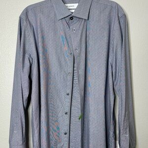 Nordstrom Men's Subtle Patterned Gray Dress Shirt